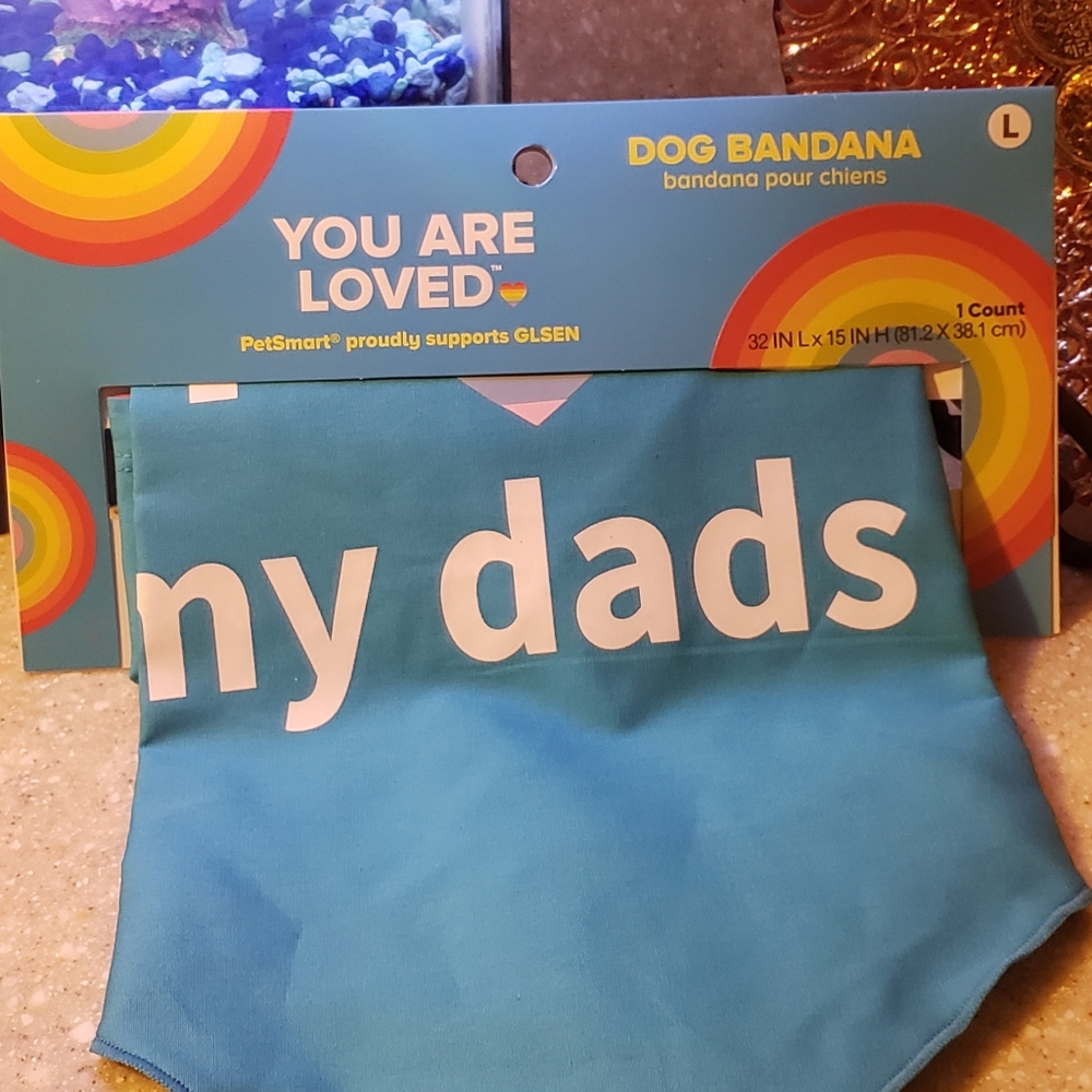 Dog bandana My Two Dads Blue Brand New - Picture 3 of 4